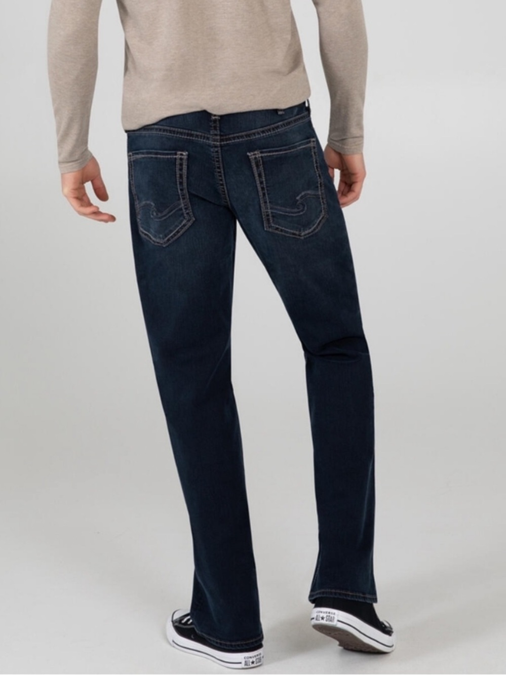 Silver Jeans Zac Mens 34x34 Blue Relaxed Straight Dark Wash Denim Western